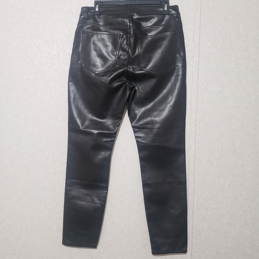 Express Black Leather Pants....size:10 R - Picture 4 of 14